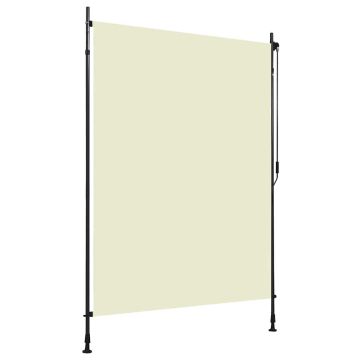 vidaXL Lauko roletas, kreminės spalvos, 150x270cm