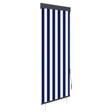 vidaXL Lauko roletas, baltos ir mėlynos spalvų, 60x250cm