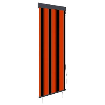 vidaXL Lauko roletas, oranžinės ir rudos spalvų, 60x250cm