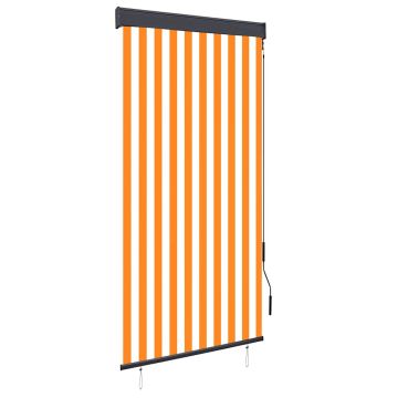 vidaXL Lauko roletas, baltos ir oranžinės spalvų, 100x250cm