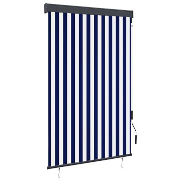 vidaXL Lauko roletas, baltos ir mėlynos spalvų, 120x250cm