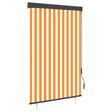 vidaXL Lauko roletas, baltos ir oranžinės spalvų, 120x250cm