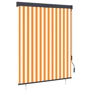 vidaXL Lauko roletas, baltos ir oranžinės spalvų, 140x250cm