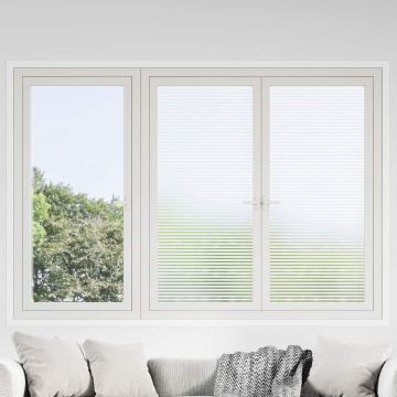 vidaXL Langų plėvelė, 0,9x50m, PVC, matinė, dryžuota
