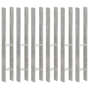 vidaXL Tvoros stulpai, 6vnt., sidabrinės spalvos, 7x6x60cm, plienas