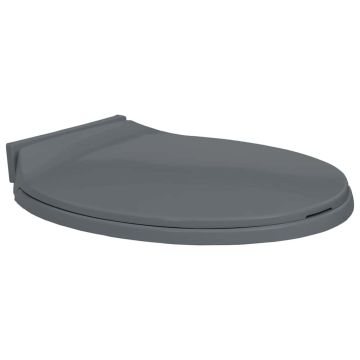 vidaXL Klozeto sėdynė su soft-close mechanizmu, pilkos spalvos, ovali