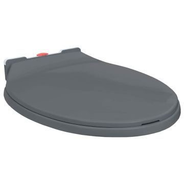 vidaXL Klozeto sėdynė su soft-close mechanizmu, pilka, ovali