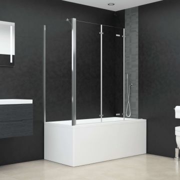 vidaXL Vonios pertvara, skaidri, 120x69x130cm, grūdintas stiklas