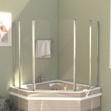 vidaXL Vonios pertvaros, 2vnt., skaidrios, 104x130cm, stiklas