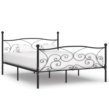 vidaXL Lovos rėmas su grotelių pagrindu, juodas, 200x200cm, metalas