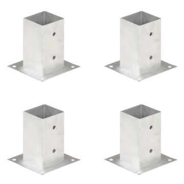 vidaXL Stulpų pagrindai, 4vnt., galvanizuotas metalas, 81mm