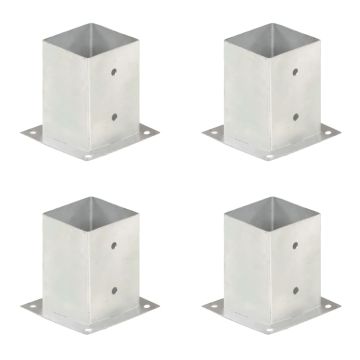 vidaXL Stulpų pagrindai, 4vnt., galvanizuotas metalas, 101mm
