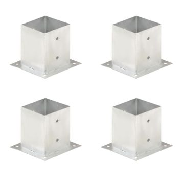 vidaXL Stulpų pagrindai, 4vnt., galvanizuotas metalas, 121mm