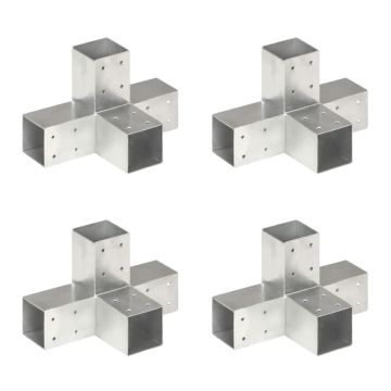 vidaXL Stulpų sujungimai, 4vnt., 71x71mm, metalas, X formos