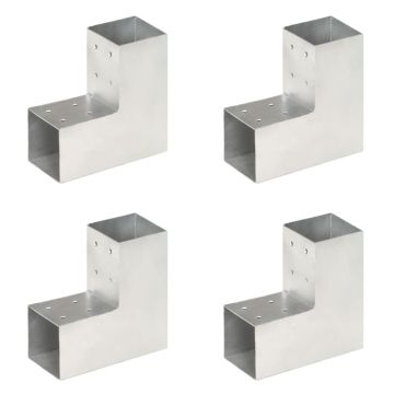 vidaXL Stulpų sujungimai, 4vnt., 81x81mm, metalas, L formos