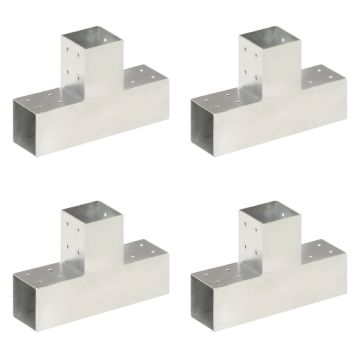 vidaXL Stulpų sujungimai, 4vnt., 81x81mm, metalas, T formos