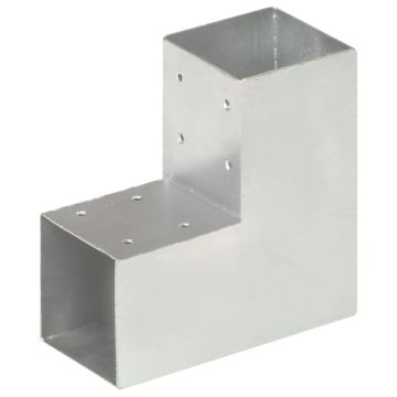 vidaXL Stulpo sujungimas, 91x91mm, galvanizuotas metalas, L formos