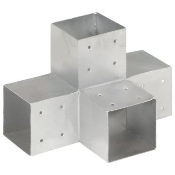vidaXL Stulpo sujungimas, 101x101mm, galvanizuotas metalas, X formos