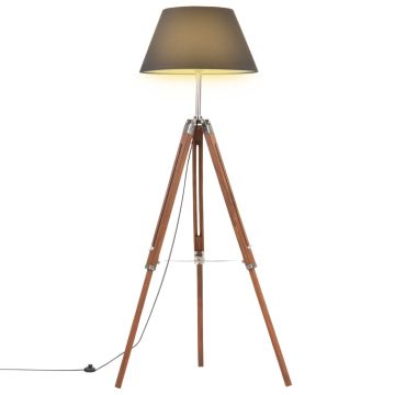vidaXL Trikojis šviestuvas, rudas ir juodas, 141cm, tikmedžio masyvas