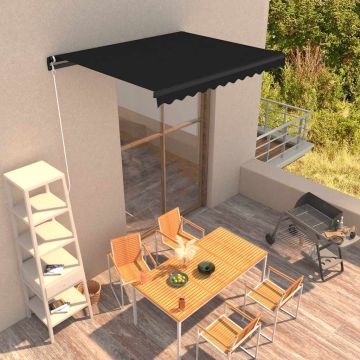 vidaXL Rankiniu būdu ištraukiama markizė, antracito spalvos, 350x250cm