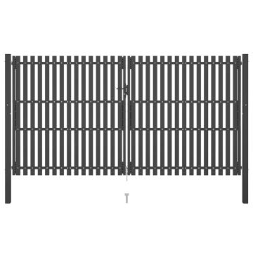 vidaXL Sodo tvoros vartai, plieniniai, 400x200 cm, antracito spalvos
