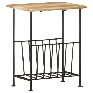 vidaXL Stovas žurnalams, 40x30x50cm, mango medienos masyvas ir plienas