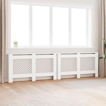 vidaXL Radiatoriaus uždangalai, 2vnt., balti, 152x19x81,5cm, MDF