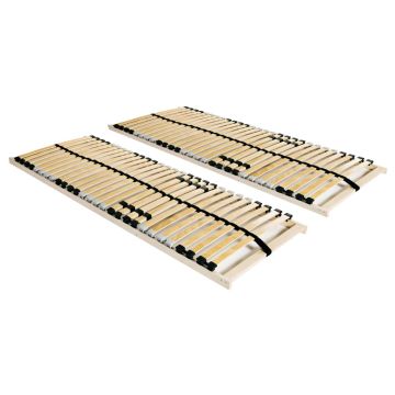 vidaXL Grotelės lovoms su 28 lentjuostėmis, 2vnt., 70x200cm, 7 zonos