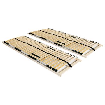 vidaXL Grotelės lovoms su 28 lentjuostėmis, 2vnt., 90x200cm, 7 zonos