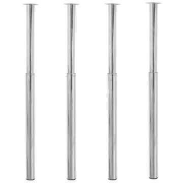 vidaXL Teleskopinės stalo kojos, 4vnt., chromo, 710-1100mm
