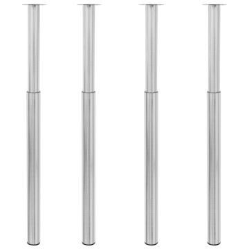 vidaXL Teleskopinės stalo kojos, 4vnt., nerūdijantis plienas, 710-1100mm