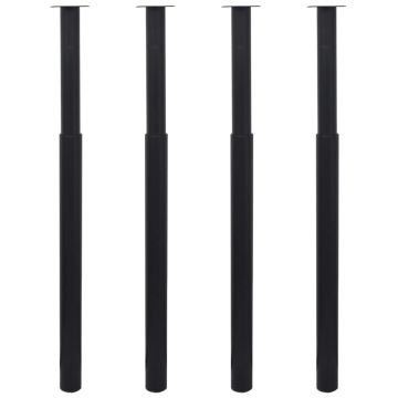 vidaXL Teleskopinės stalo kojos, 4vnt., juodos, 710-1100mm (242153x2)