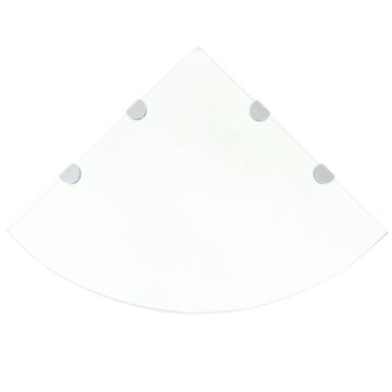 vidaXL Kampinės lentynos, 2vnt., skaidrios, 45x45cm, stiklas