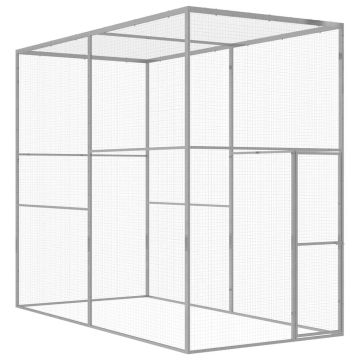vidaXL Narvas katėms, 3x1,5x2,5m, galvanizuotas plienas