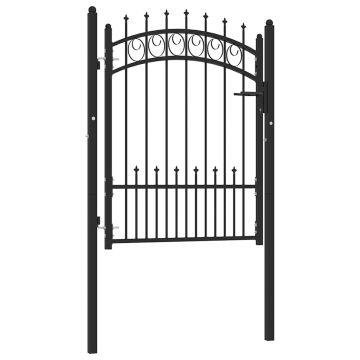 vidaXL Tvoros vartai Emmen su smaigaliais, plienas, 104x109,5 cm, juodi