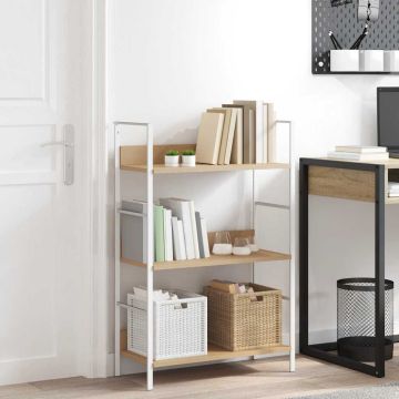 vidaXL Knygų lentyna, 3 aukštų, ąžuolo, 60x27,6x90,5cm, mediena