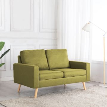 vidaXL Dvivietė sofa, žalios spalvos, audinys