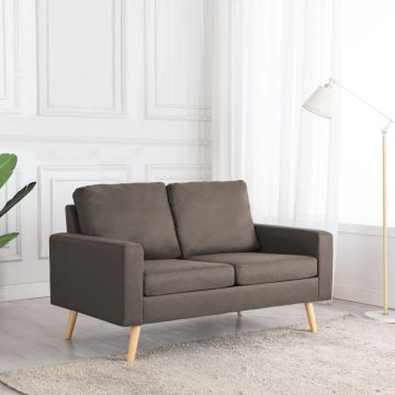vidaXL Dvivietė sofa, taupe spalvos, audinys