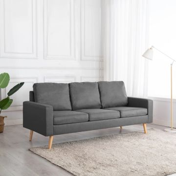 vidaXL Trivietė sofa, šviesiai pilkos spalvos, audinys