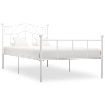 vidaXL Lovos rėmas, baltos spalvos, 100x200cm, metalas