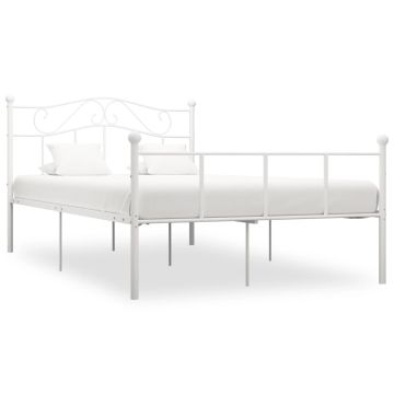 vidaXL Lovos rėmas, baltos spalvos, 160x200cm, metalas