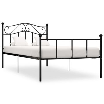 vidaXL Lovos rėmas, juodos spalvos, 90x200cm, metalas