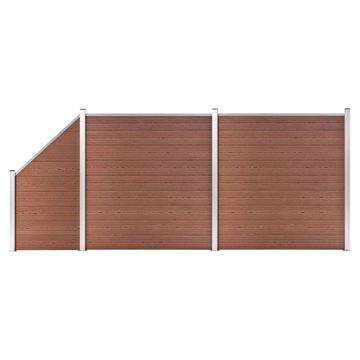 vidaXL Tvoros rinkinys, rudos spalvos, 446x186cm, WPC