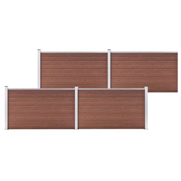 vidaXL Sodo tvora, rudos spalvos, 699x106cm, WPC (49072+3x49074)