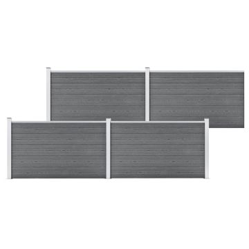 vidaXL Sodo tvora, pilkos spalvos, 699x106cm, WPC (49073+3x49075)