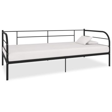vidaXL Lovos rėmas, juodos spalvos, 90x200cm, metalas