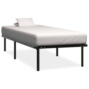 vidaXL Lovos rėmas, juodos spalvos, 90x200cm, metalas