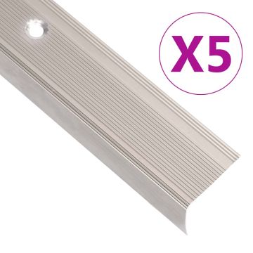 vidaXL Profiliai laiptams, 5vnt., šampano, 100 cm, aliuminis, L formos