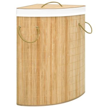 vidaXL Kampinis skalbinių krepšys, bambukas, 60l