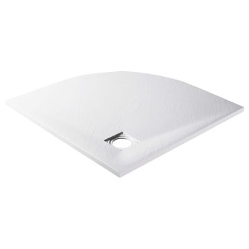 vidaXL Dušo padėklas, baltos spalvos, 90x90 cm, lieto lakšto junginys